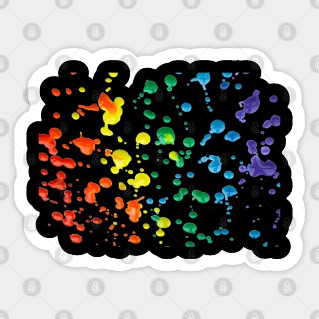 Rainbow Splatter Black Sticker by Gold Dust Publishing